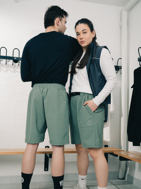 Tech belteshorts | Unisex Dusty green