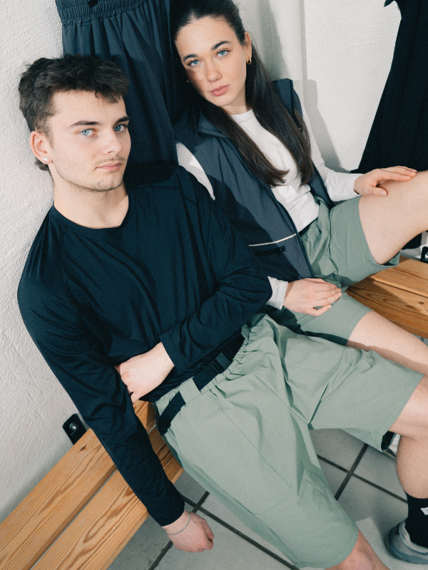 Tech belteshorts | Unisex Dusty green