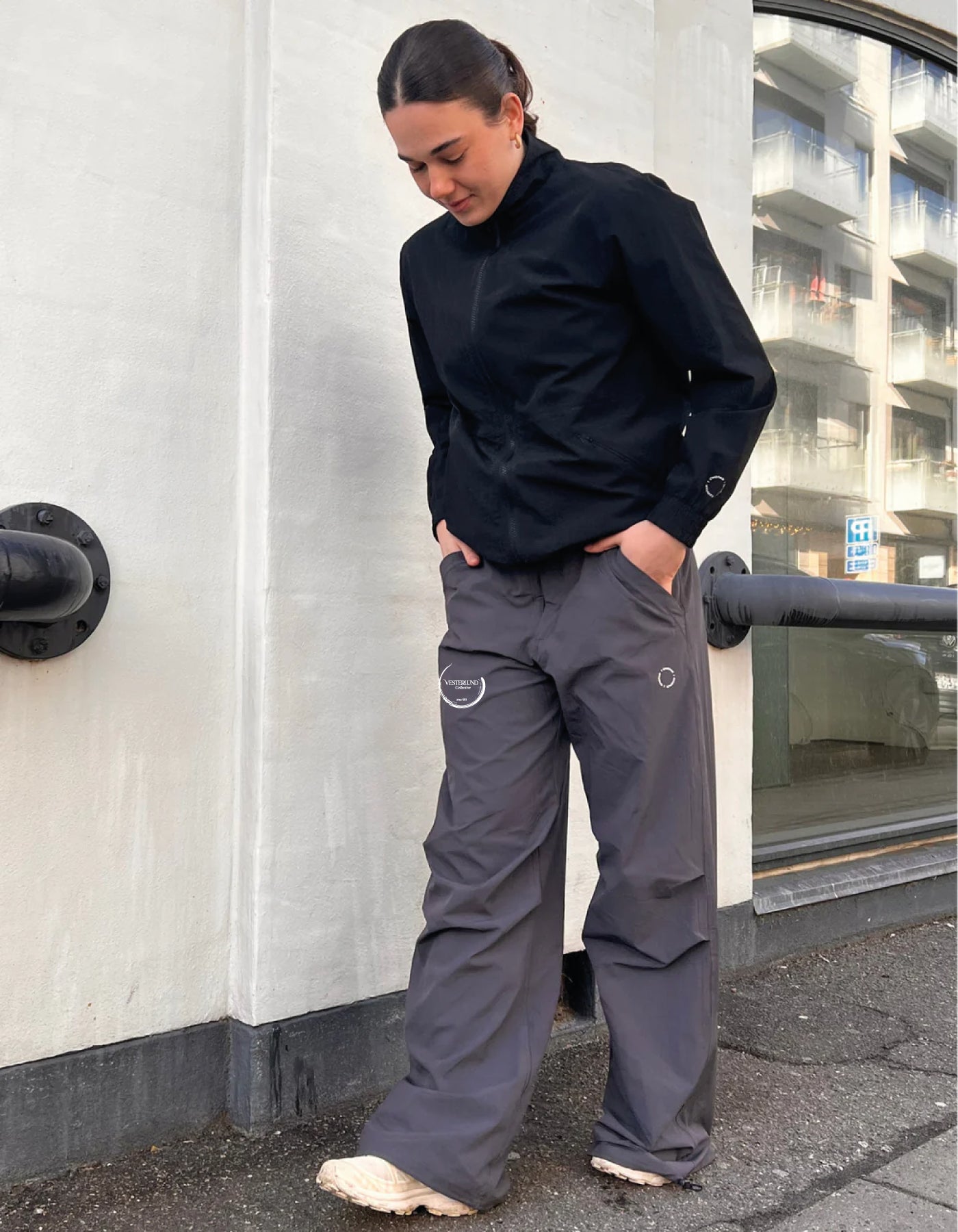 Vesterlund Collective Parachute Pants | Dark Grey