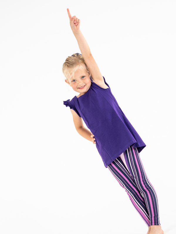 Leggings Kids | NS-142 | Oulet Purple Stripe