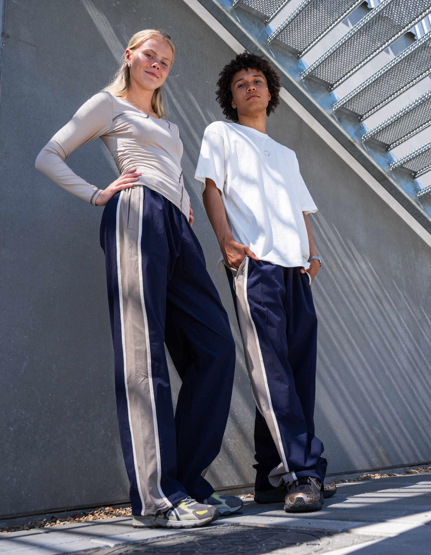 Tech stripe pants | Unisex | Navy
