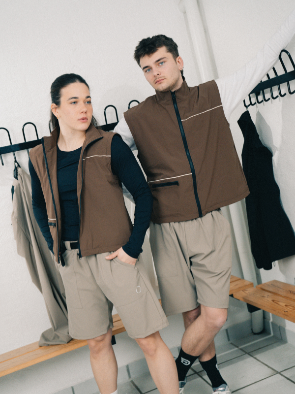 Tech pipe vest | Unisex Brun