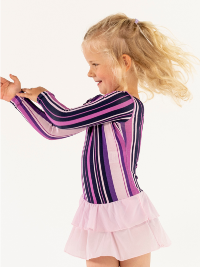 Trikotasje med skjørt | NS-166 | Outlet Purple Stripe