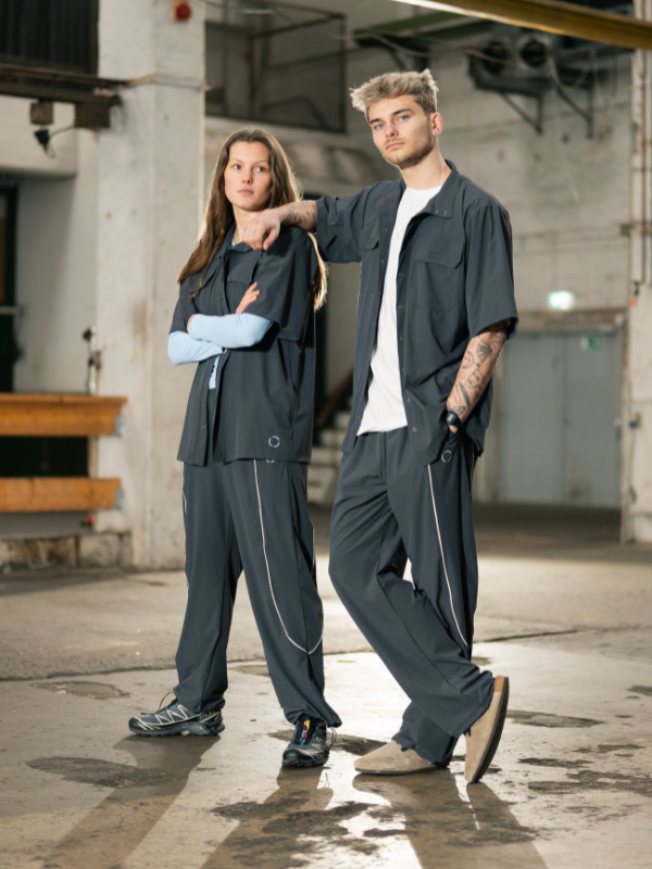 Tech pipe pants 01 | Unisex | Dark grey