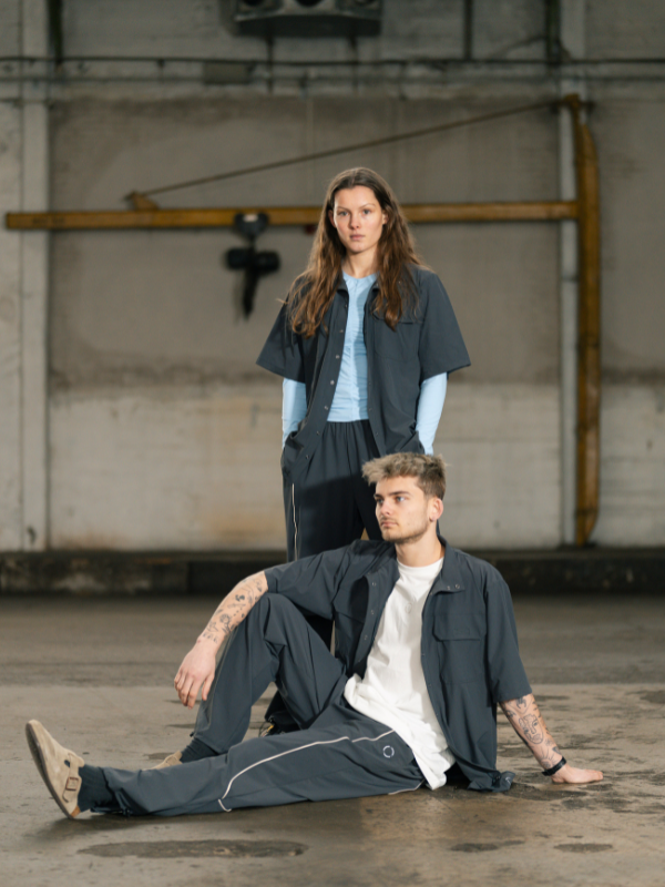 Tech pipe pants 01 | Unisex | Dark grey