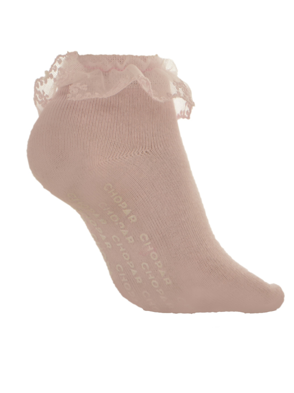 Sklisikre sokker med blonder | 2-pk Rose