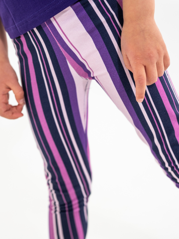 Leggings Kids | NS-142 | Oulet Purple Stripe