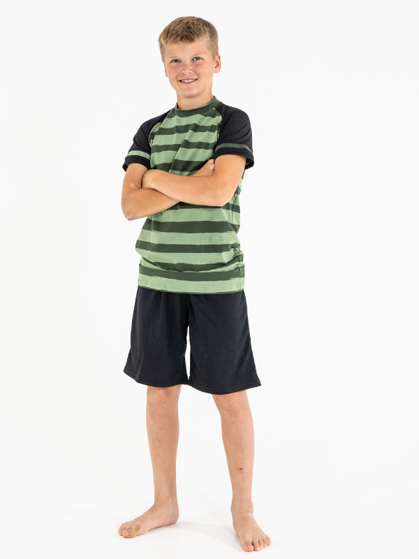 T-skjorte | NS-169 | Outlet Green Stripes
