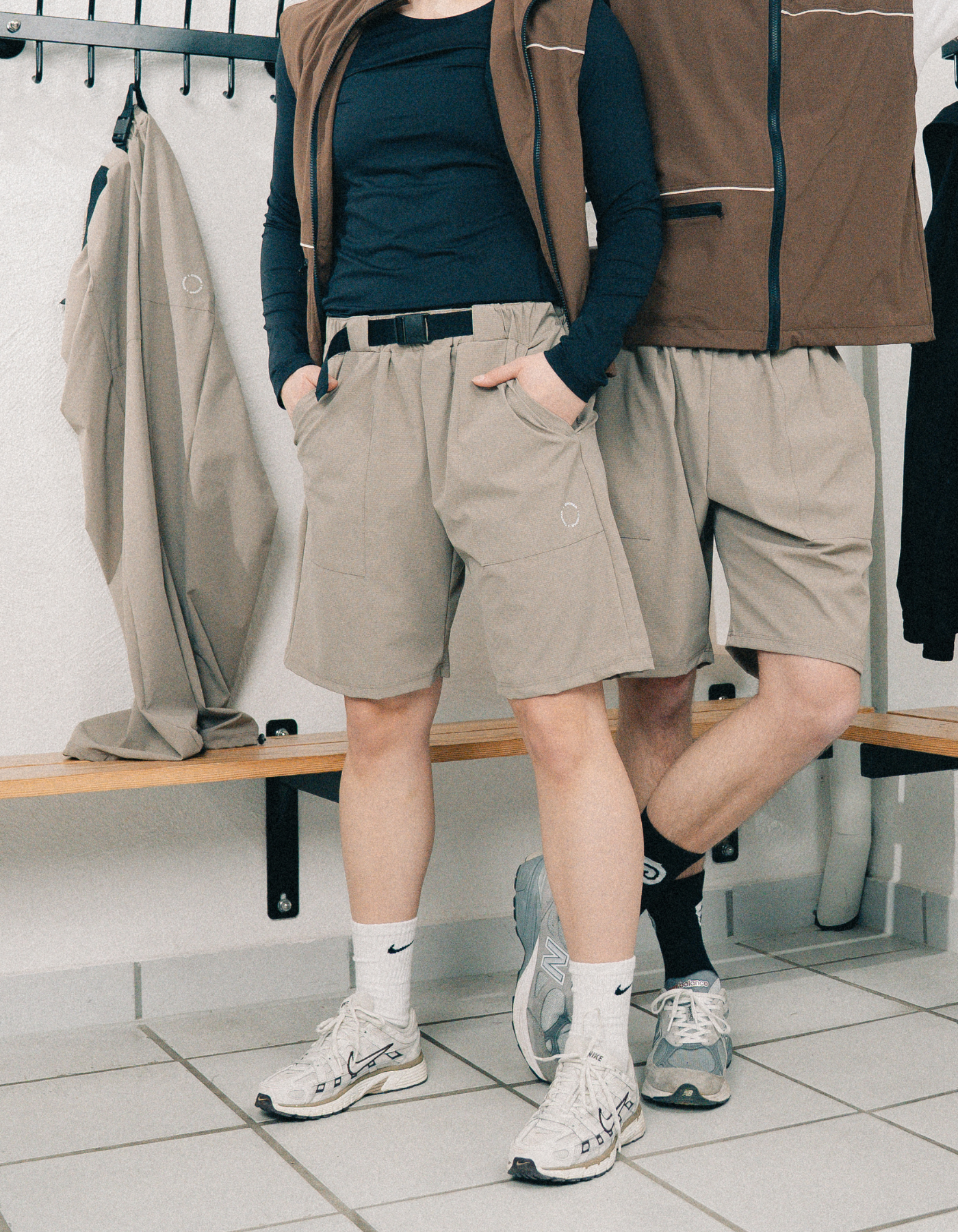 Tech belteshorts | Unisex Beige