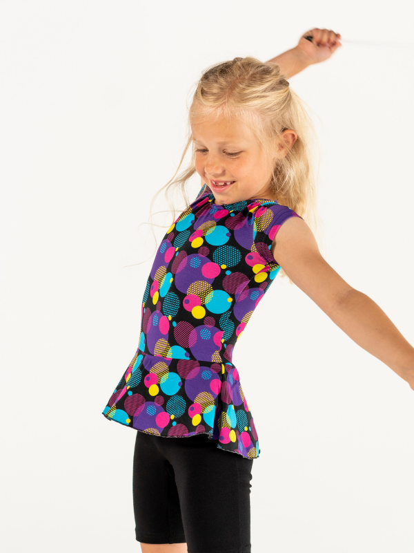 Catsuit Peplon | NS-160 | Oultet PinkCircle-Black